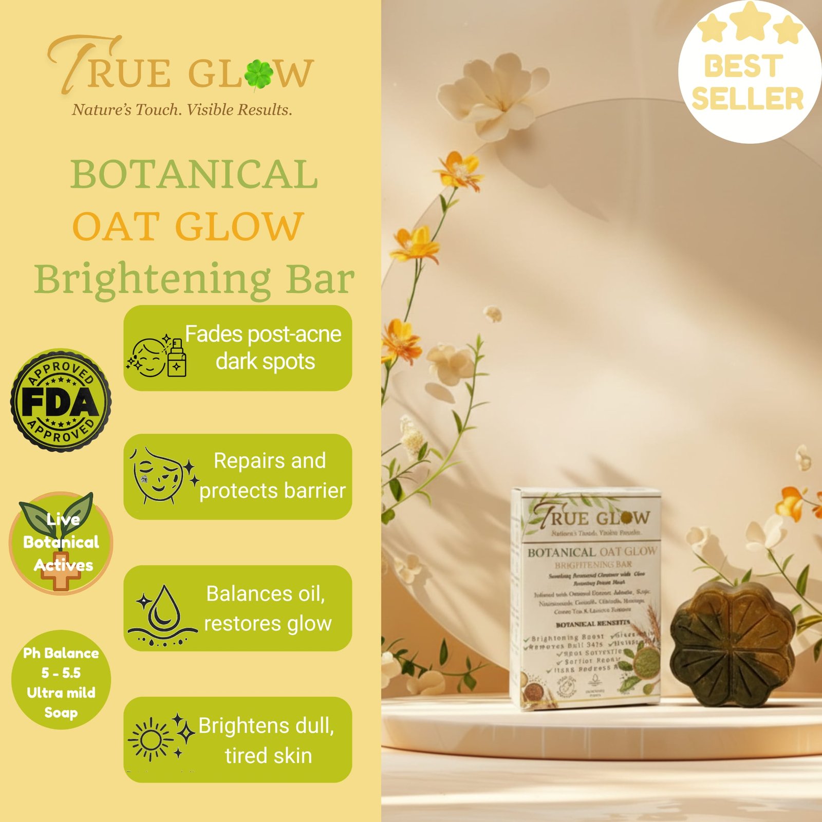 Botanical Oat Glow Brightening Bar